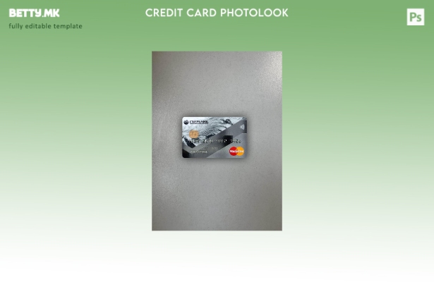 модерен стил Руски Сбербанк Mastercard сив шаблон за фото изглед на предниот дел